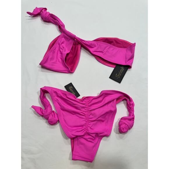 NEW Fredericks of Hollywood Laguna 2 Piece Bikini Set Size M Hot Pink NWT - Picture 5 of 9